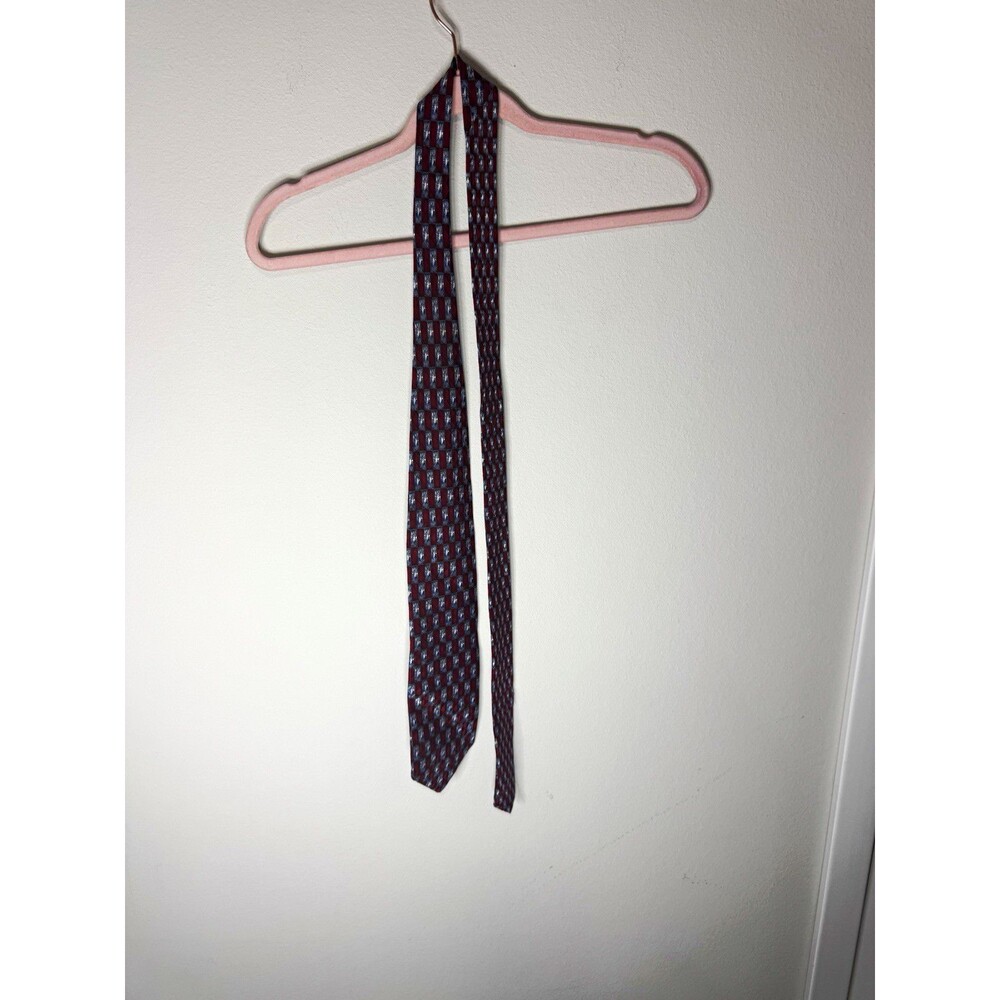 J.Z. Richards Men's Woven Silk Pointed Tie Burgundy Blue Gray Geometric